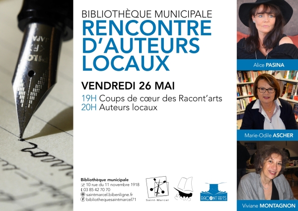 Vendredi 26 mai : la bibliothèque municipale de Saint-Marcel organise une rencontre avec des auteurs locaux 
