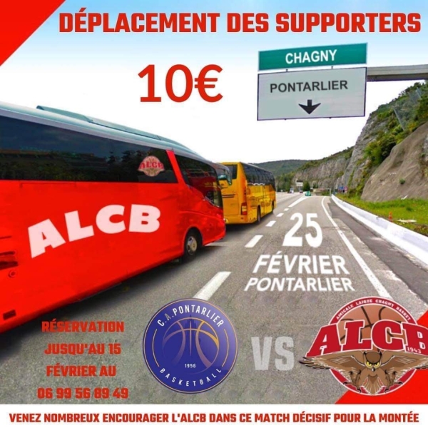 Venez supporter l’ALCB à Pontarlier le 25 février prochain !