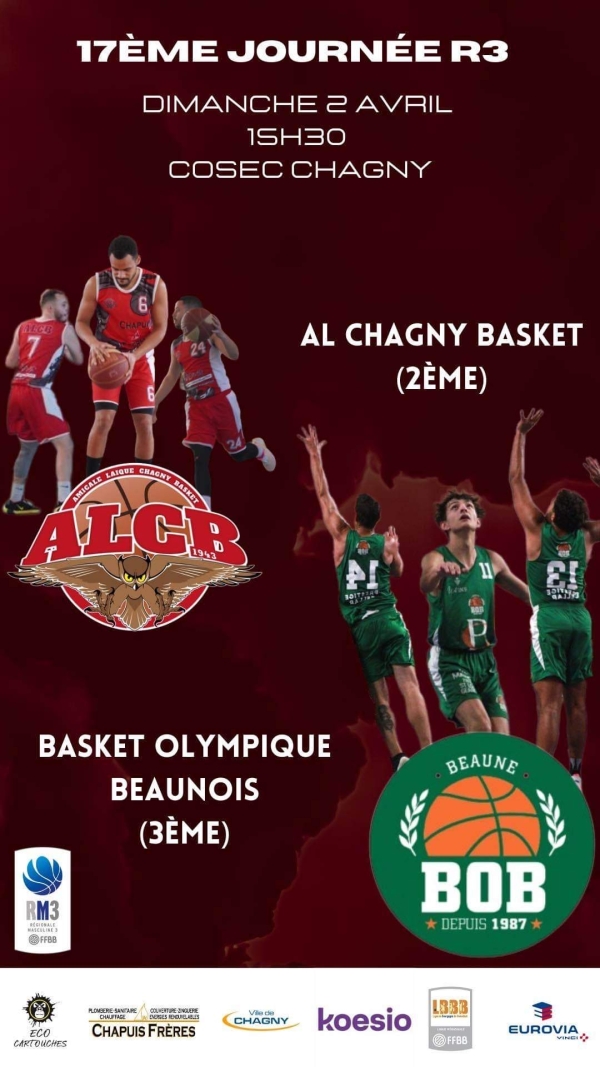 Match décisif de l’Amicale Laïque de Chagny Basket (ALCB) : venez supporter l’équipe senior ce dimanche à 15h30 pour le derby contre Beaune