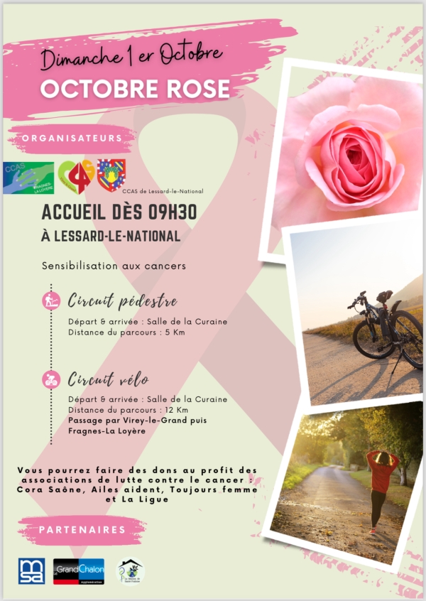 Octobre rose : rendez-vous à Lessard-le-National ce dimanche 1er octobre 