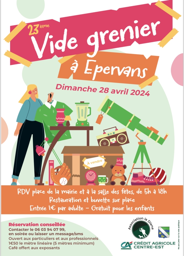 La 23 ème édition du vide-greniers des chasseurs d’Epervans c’est le 28 avril prochain 