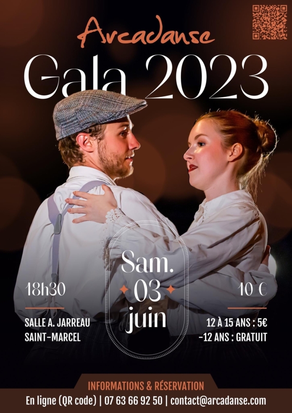 Le gala 2023 d’Arcadanse c’est le samedi 3 Juin à 18h30 à la salle Alfred Jarreau à Saint-Marcel 