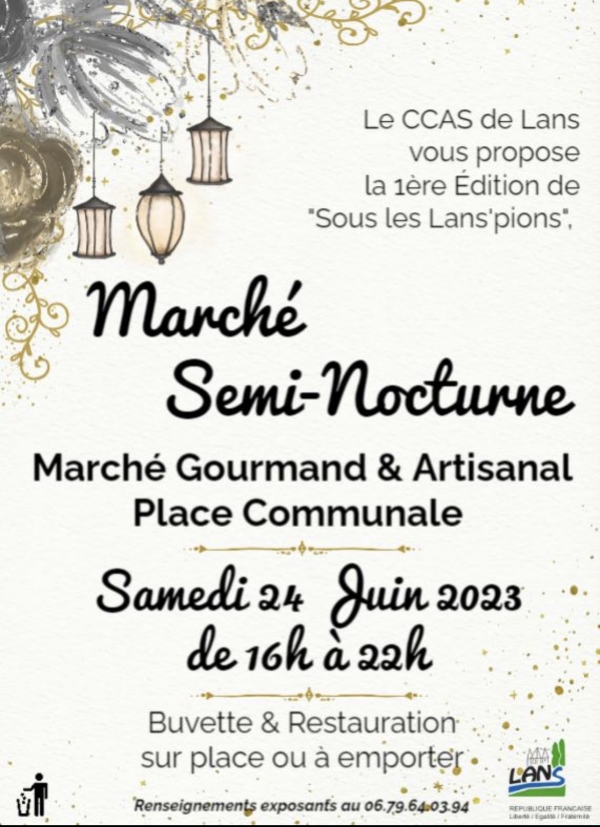 Nouveau à Lans : le CCAS organise un marché semi-nocturne le 24 juin prochain 