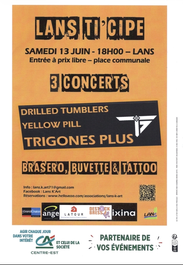 Rendez vous ce samedi à Lans pour les 3 concerts de Lans ti’cipe