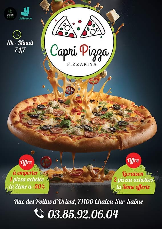 Capri Pizza, ouverture prévue le 30 à 19h : découvrez toute la carte avec Info Chalon