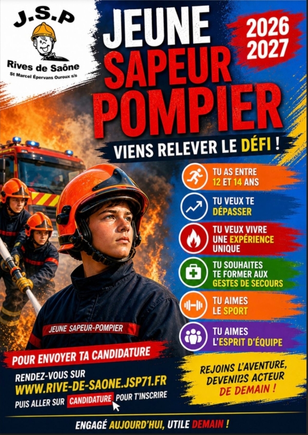 St Marcel/ Epervans / Ouroux : La section "Rives de Saône" des Jeunes Sapeur-Pompiers recrute pour la rentrée 2026