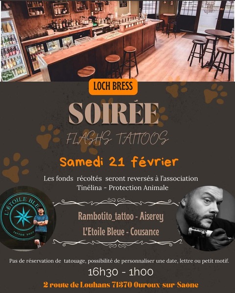 Ouroux-sur-Saône : Soirée Flashs Tattoos au pub Loch Bress