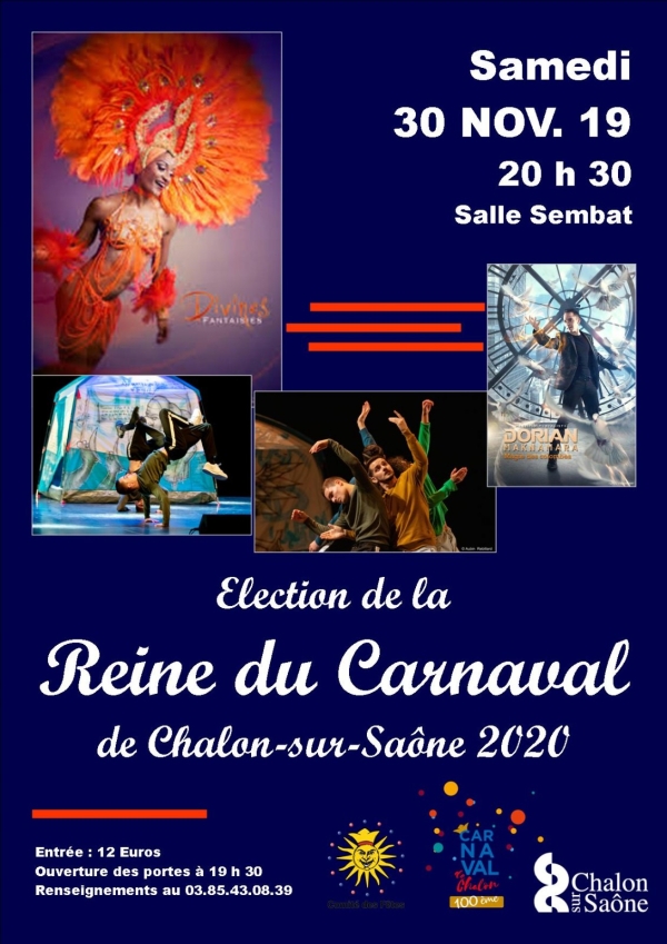 Réservez votre soirée pour l'élection de la reine du Carnaval de Chalon sur Saône ! 