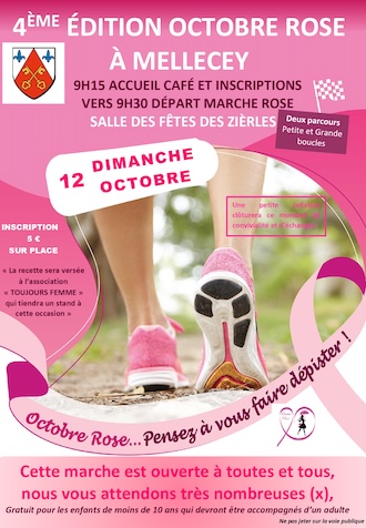 OCTOBRE ROSE – la commune de MELLECEY organise une marche ouverte à toutes et tous, dimanche 12 octobre 2025