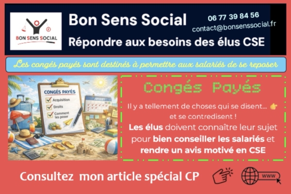 ELUS CSE, êtes-vous au point sur les congés Payés ?