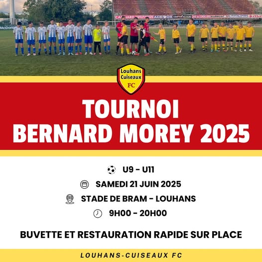 Le club de Louhans Cuiseaux FC organise son traditionnel tournoi de fin de saison le samedi 21 juin au Stade de Bram autour d’une journée sportive et festive !