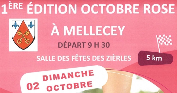 OCTOBRE ROSE – La commune de MELLECEY organise une marche de 5 km ouverte à toutes et tous, dimanche 2 octobre 