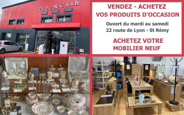 Chez Troc N Cash Chalon-sur-Saône, vous avez le choix : achetez-vendez vos produits d’occasion ou équipez-vous en mobilier neuf.